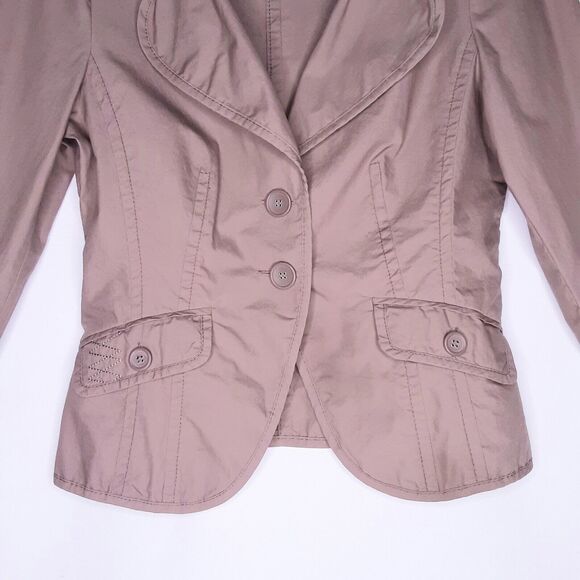Womens Peanut Brown Tapered Cotton Jacket Size 36 - Picture 4 of 12